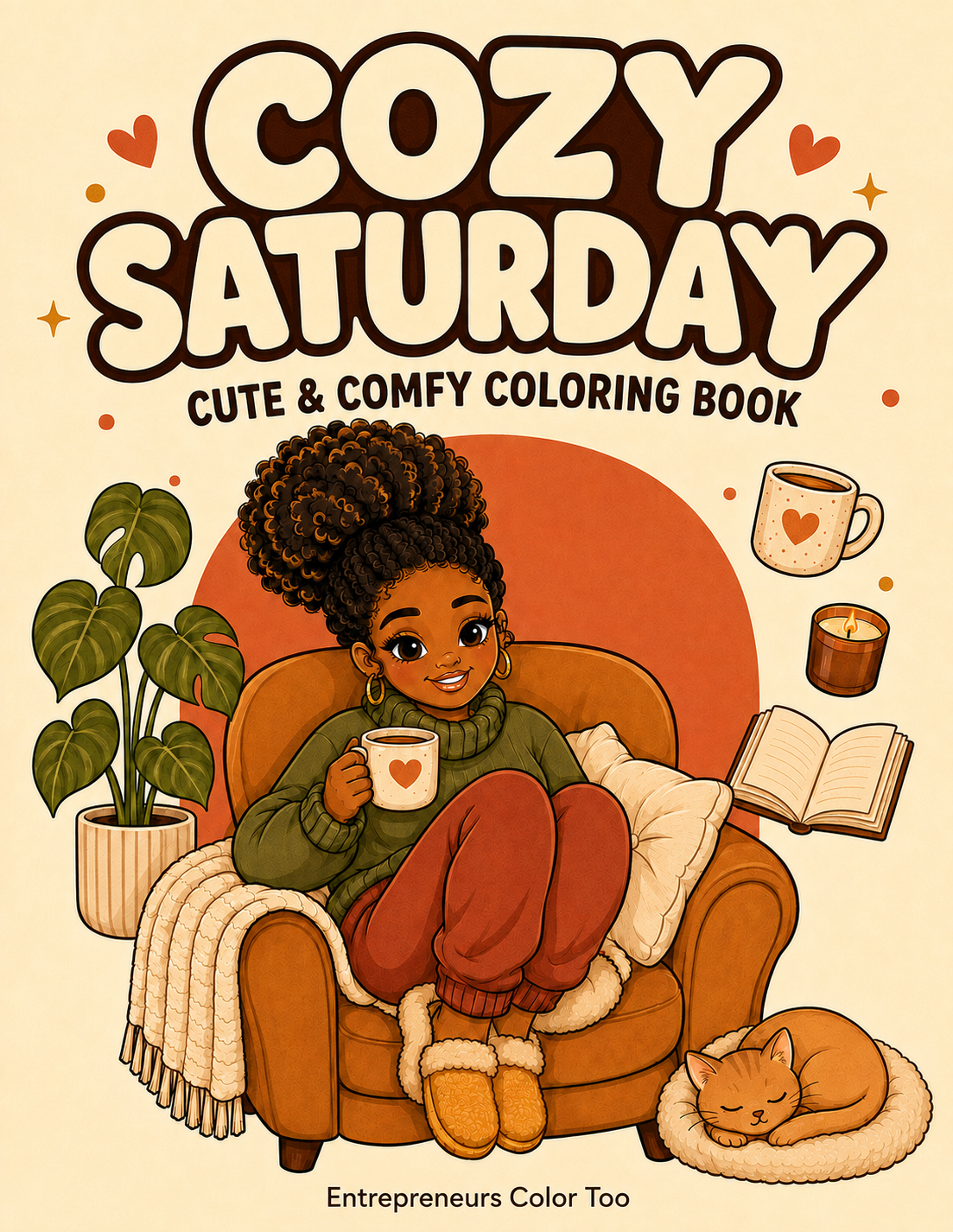Cozy Saturday Coloring Book for Adults and Teens