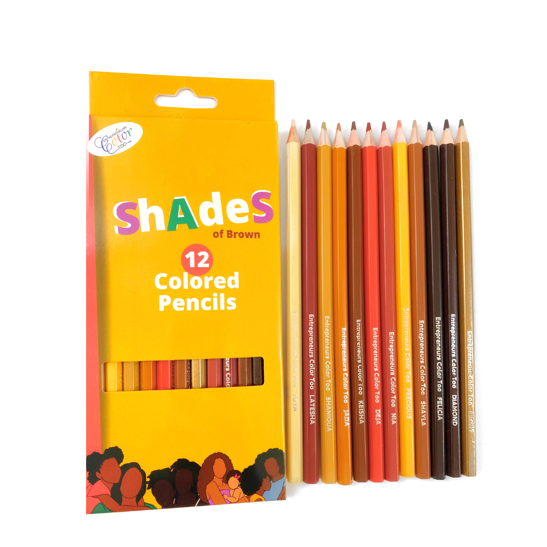 Colored Pencils, Shades of Brown Skin, 12 Coloring Book Colors, Black Women  Adul