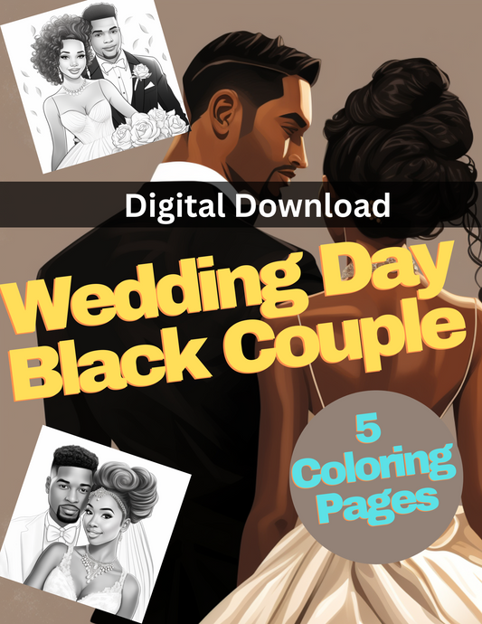 Black Couple Coloring Book (Mini) GREYSCALE COLORING BOOK
