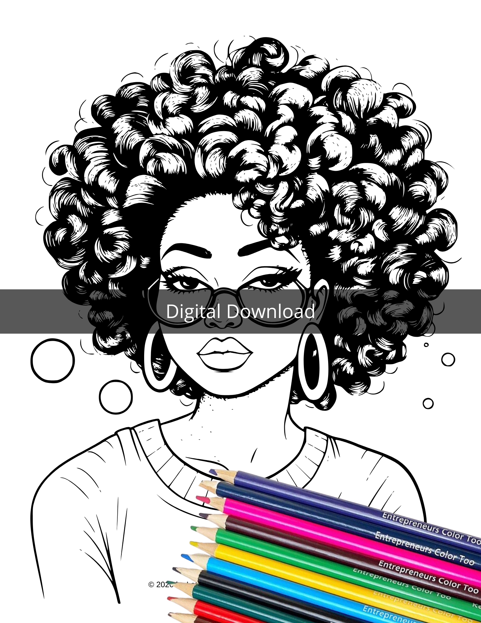 Black Girl Coloring Page PDF