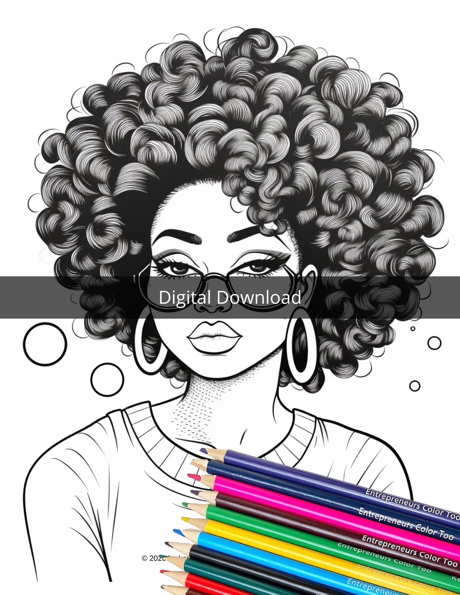 Black Girl Coloring Page DOWNLOAD