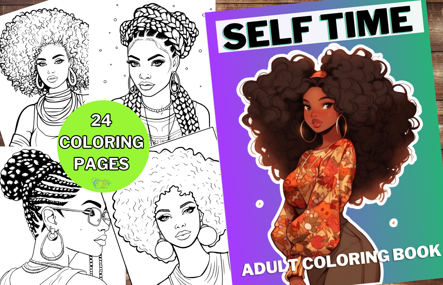 Self Time Black Girl Coloring Book